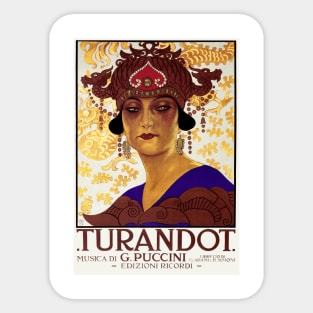 Vintage Poster for the Puccini Opera, Turandot Sticker